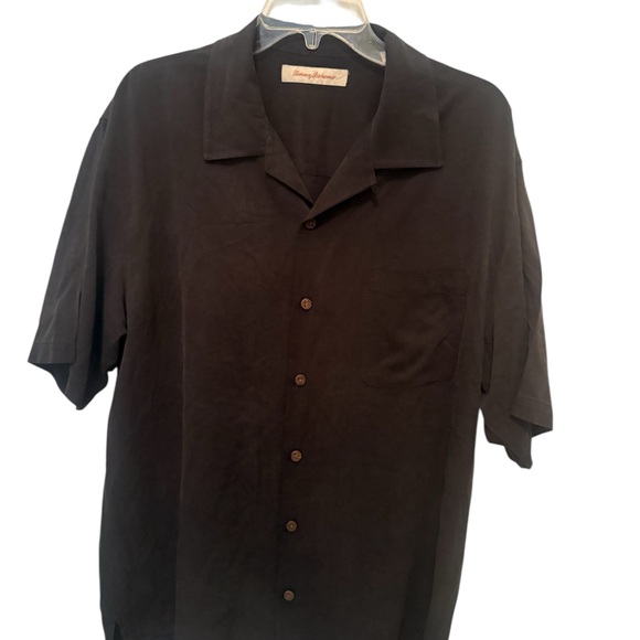 Tommy Bahama Black 100% silk Casual Button Down Shirt - Picture 1 of 6